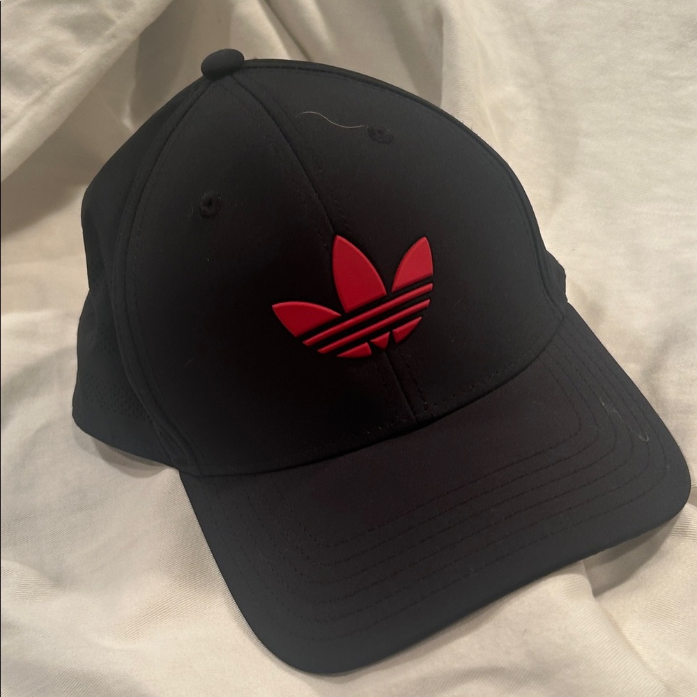 Adidas Black Hat with Red logo